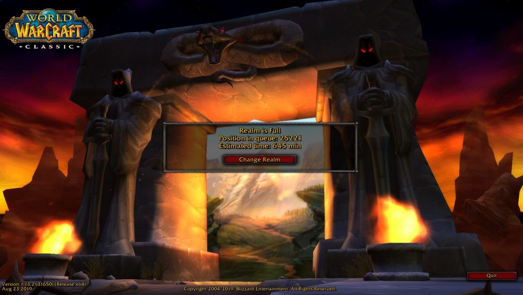 World of Warcraft Classic is as close to vanilla WoW as possible, including the queue times!