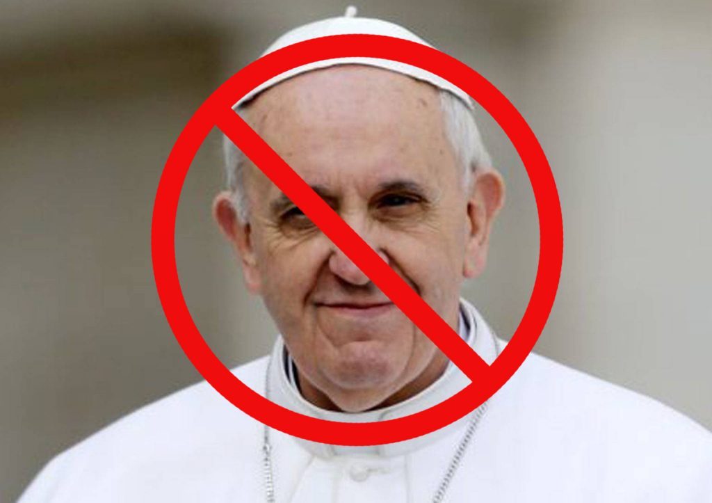 No popes allowed.  Break this rule, and you may get both jail-time and fines.