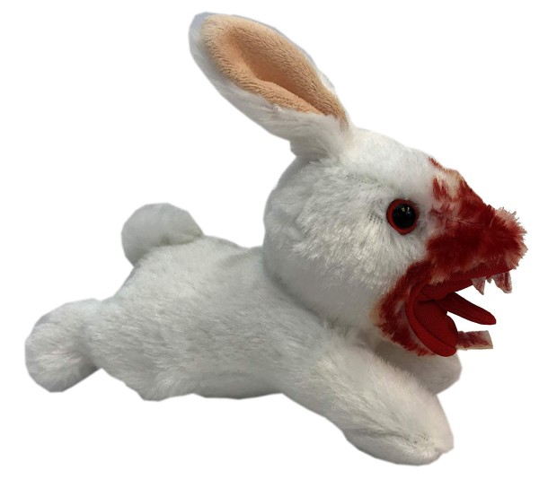 Monty Python and the Holy Grail's Killer Rabbit Plush. Get your Holy Hand Grenade of Antioch ready! We are warning you. He may bite your bum.