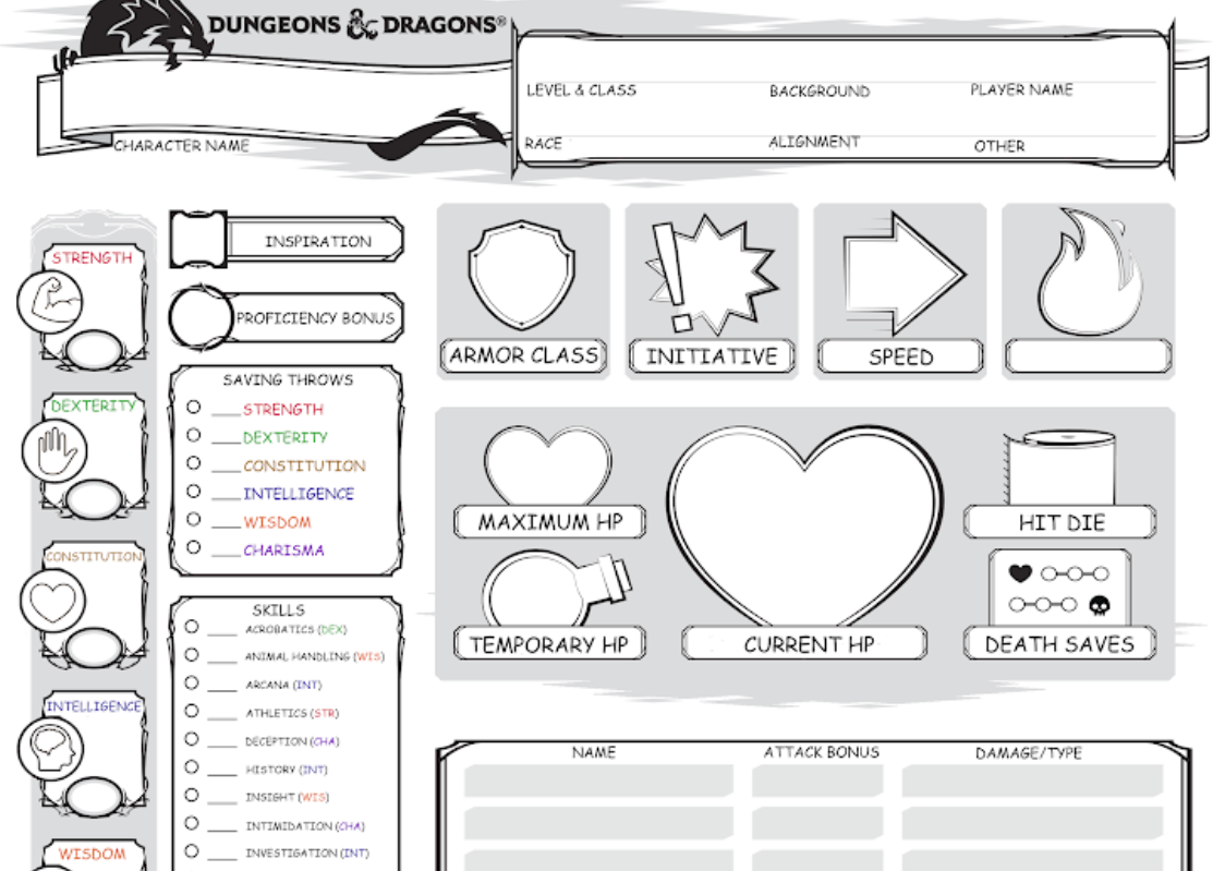 A Dnd Character Sheet Made For People With Dyslexia Is Here