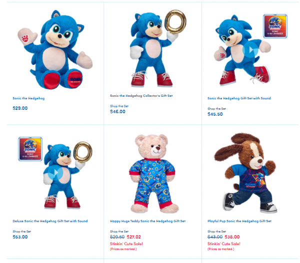 sonic the hedgehog build a bear 2020