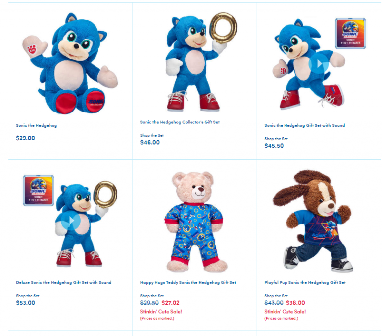 build a bear sonic hedgehog