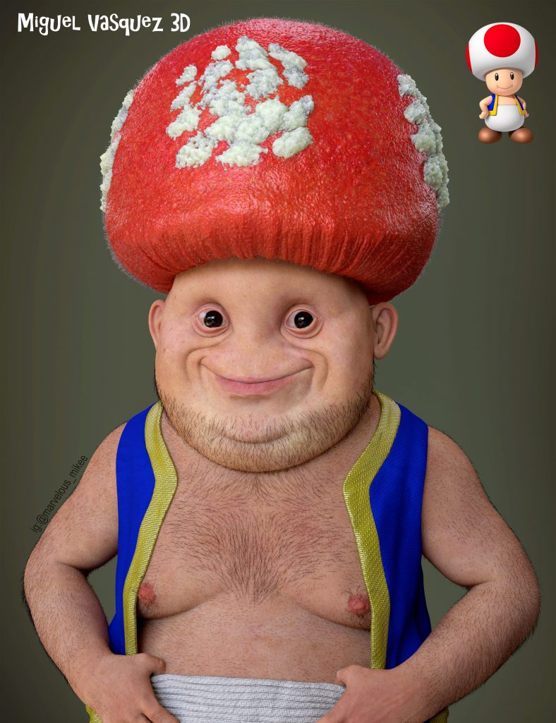 Realistic Toad From Super Mario Bros Is Creepy Af 