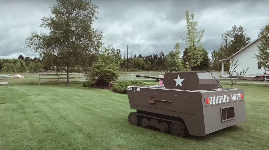 Crafty Man Turns Lawnmower into Tank that Shoots Potatoes, Still Cuts Grass!
