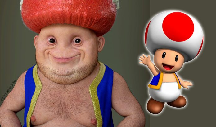 Realistic Toad From Super Mario Bros Is Creepy Af 