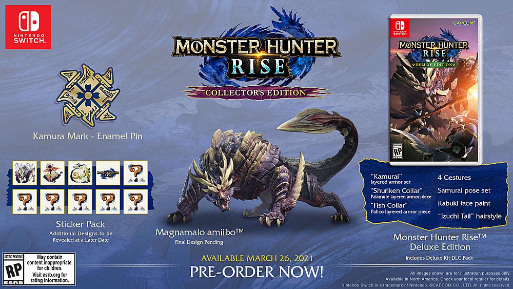 "Monster Hunter Rise" Pre-Order Bonuses and Editions