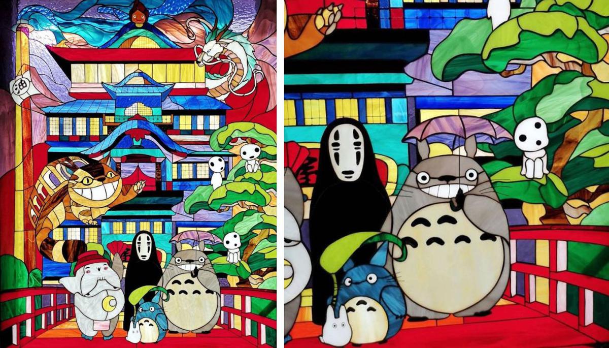 This Ghibli Stained Glass On Etsy Will Take Your Breath Away