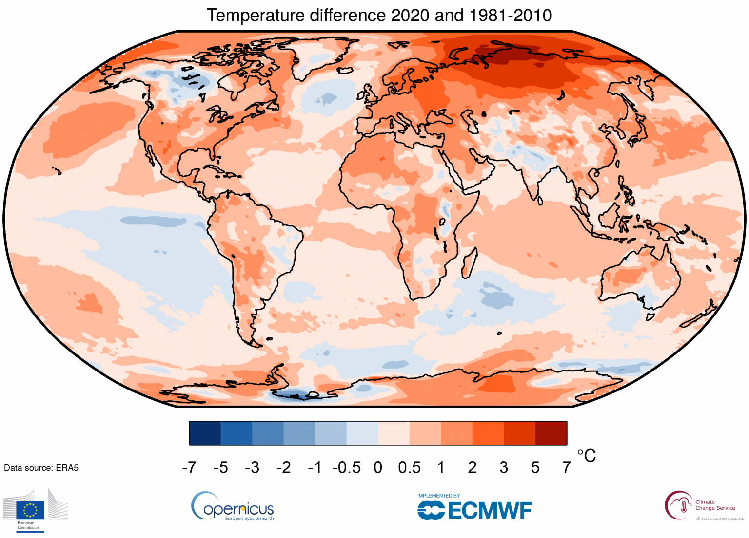 map 2020 warmest year