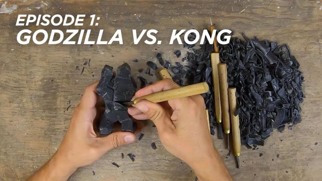 Watch Soap Skillfully Carved Into Godzilla and King Kong