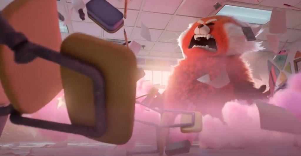Pixar's Turning Red trailer scene.