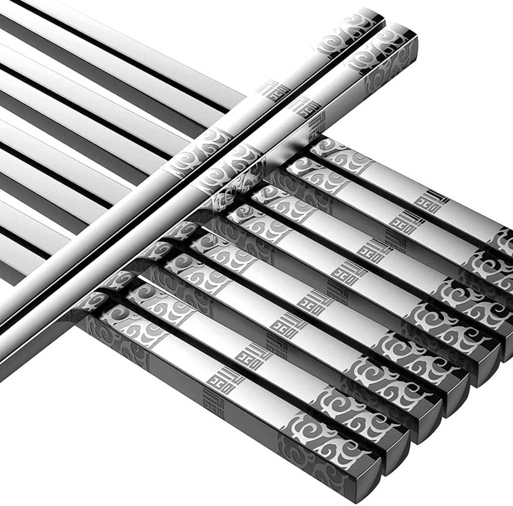 Stainless Steel Reusable Chopsticks (5 pairs!)