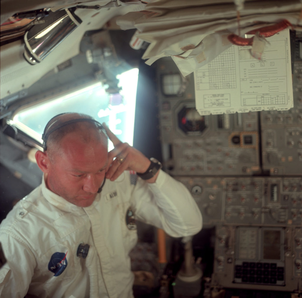 Buzz Aldrin in space
