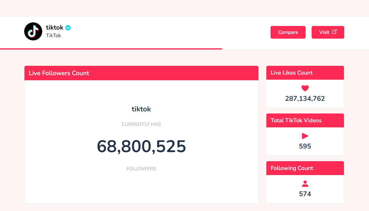 TikTok Counter - TikTok Live Follower Count in Realtime - The Better Web  Movement
