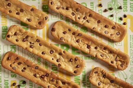 Subway sandwiches footlong chocolate chip cookie