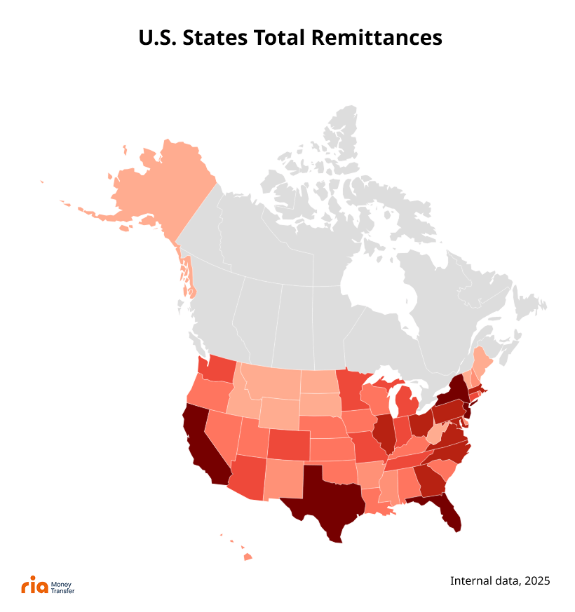The States Most Engaged in Sending Money Home