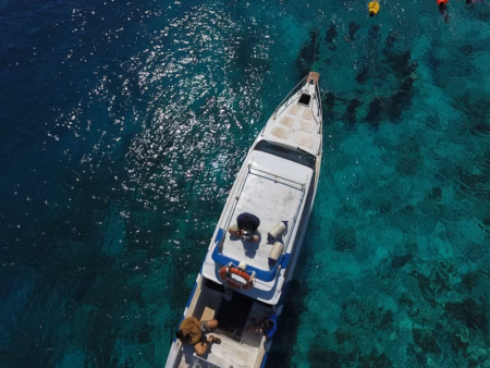 white boat in the sea