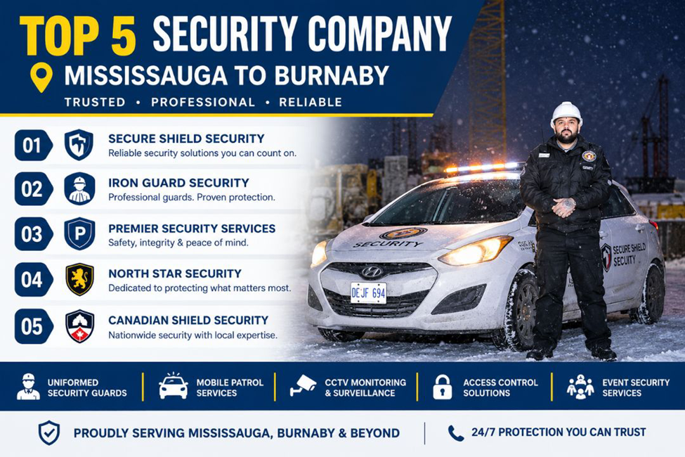 Top 5 Security Companies in Mississauga & Burnaby